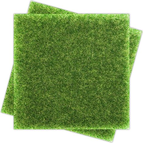Lot de 2 Gazon Artificiel, 15x15cm Fibres PE Résistantes aux UV, Gazon Synthétique Anti-Dérapant pour Jardin, Terrasse, Balcon, Aire de Jeux Enfants (1/5)