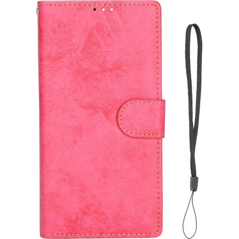 Étui portefeuille de protection 2 en 1 à rabat magnétique amovible pour Galaxy S21 Ultra Rose Rouge (1/5)