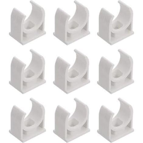 Colliers en PVC Blanc 40 MM, Lot de 100, Crochet U et Support pour Tubes Métalliques, Fixation Tuyaux d'Eau Accessoires Plomberie - (1/5)