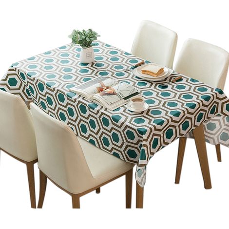 3 nappes jetables en plastique, 137 x 180 cm, motif carreaux géométriques, pour pique-nique et barbecue (1/5)