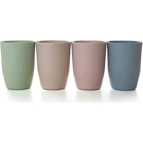 Ensemble de gobelets sains, tasses écologiques en paille de blé incassables, au design compact et polyvalent, idéales pour la maison, le bureau et le camping. (1/4)