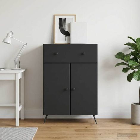 vidaXL Buffet Noir 66 x 34,5 x 90 cm Bois d'ingénierie (1/5)