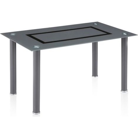 Mesa de comedor Gray Gris - Cristal gris 80cm (ancho) x 76cm (alto) (1/5)