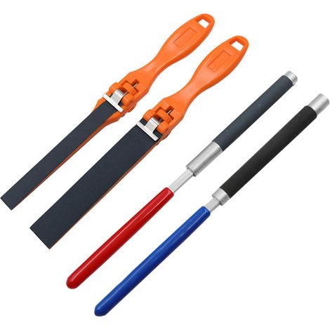 Set di 4 fogli di carta vetrata con manico e gambo in plastica: include lima piatta, nastri abrasivi e carta vetrata sostituibile per il restauro di legno, metallo e mobili.