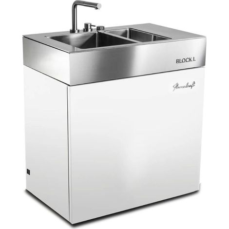 Flammkraft Outdoor-Küchenmodul BLOCK L Elfenbeinweiß Waschbecken Grill (1/5)