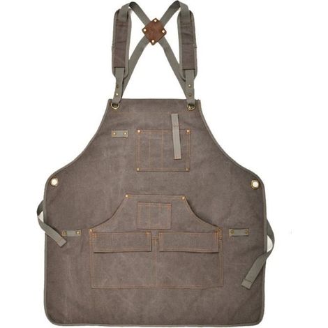 Tablier de Travail Du Bois, Tablier de Travail en Toile CiréE Robuste avec 9 Poches, Tabliers à Sangle RéGlable pour Femmes, Hommes (1/4)