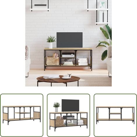 vidaXL Eisen - TV-Schrank Sonoma-Eiche 100x35x45 cm Holzwerkstoff & Eisen (1/5)