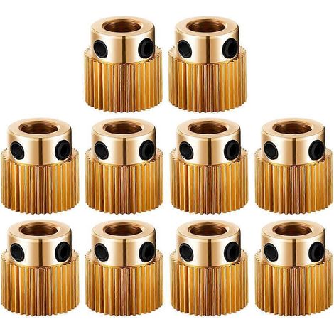 Lot de 10 réducteurs d'extrusion, roues dentées d'alimentation de rechange pour imprimante 3D-1.1X1.1CM (1/3)