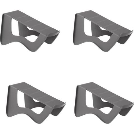 Lot de 4 présentoirs à chaussures en plastique gris léger(241414cm) (1/5)