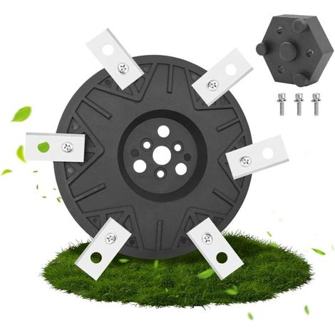 Disque de couteau, 6 lames, compatible avec Worx Landroid, M500, M700, WR167E, WR141E Vision M600, disque de lame renforcé en fibre de verre avec 6 lames, disque de lame pour robot tondeuse avec vis (1/5)