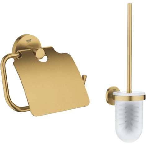 Portarrollos mural GROHE Start + Escobillero mural Cool Sunrise (1/4)