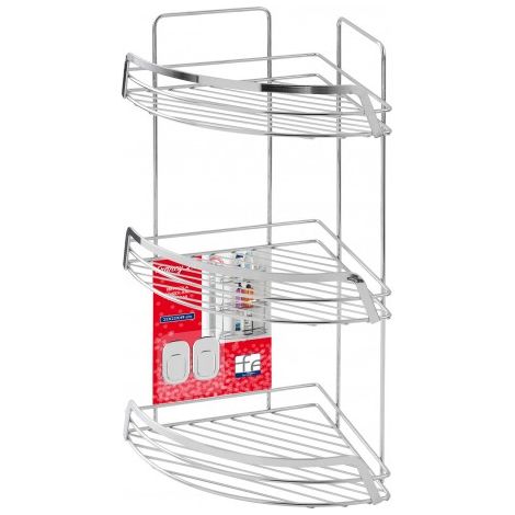Eckduschregal 3 Regale Francy – Verchromter Stahl – L22xP22xH49 cm