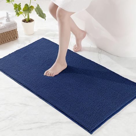 1 Tapis de bain Chenille 60x90 cm Antidérapant Absorbant Séchage rapide Lavable machine Salle de bain