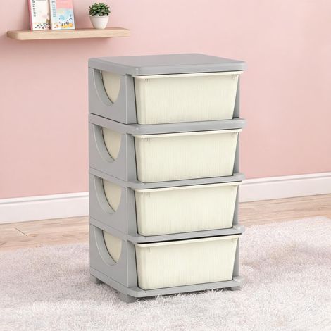 Boîtes de rangement en plastique pour enfants 4 tiroirs 37 x 37 (1/5)