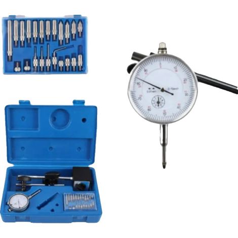 Zeigeruhr, Messbereich 0-10mm, Auflösung 0,01mm, Haltekraft 50kg, verchromtes Metallgehäuse, Feineinstellung (1/3)