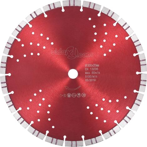 Disque de coupe diamanté avec fonction turbo et trous, acier, 300 mm