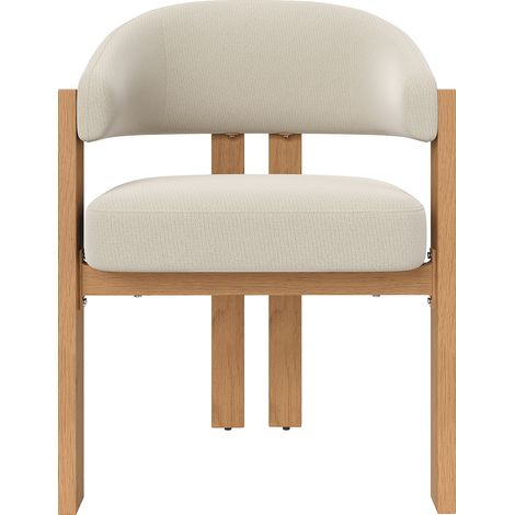 ELVMI Set di 6 Sedie da Pranzo, Schienale Ergonomico e Piedini Regolabili, Flanella e Metallo, Beige Naturale (1/5)