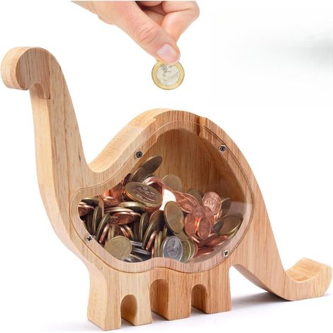 Salvadanaio in legno personalizzato, salvadanaio in legno trasparente acrilico a forma di animale, salvadanaio smontabile per bambini, per maschietti e femminucce, decorazione, regalo di compleanno... (1/5)