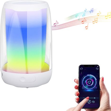 Mini enceinte Bluetooth avec écran LED couleur, caisson de basses de bureau pour carte TF, enceinte Bluetooth portable avec entrée auxiliaire, enceinte cadeau d'anniversaire originale (1/5)