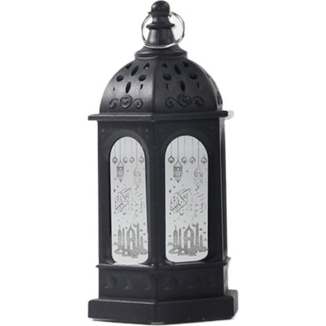 Lanterne Ramadan - LED Flicker Sans Flamme - Décoration Table Fenêtre Intérieur Extérieur - 5,1 x 2,7 Pouces - 3 Piles AAA Incluses - 1 Pièce (1/5)