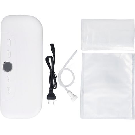 Machine à sceller sous vide 60kPa, puissance d'aspiration compacte et automatique pour aliments avec système externe, Modes sec et humide, prise ue 110-230V (1/5)