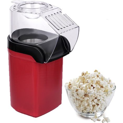 Macchina per popcorn elettrica, mini macchina per popcorn ad aria calda, macchina per popcorn per uso domestico, prepara popcorn in 3 minuti, macchina per popcorn da 1200 Watt (1/5)