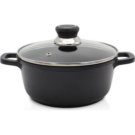 Casserole Karl Krüger 22020D en fonte d'aluminium « Delta » avec couvercle en verre, 20 cm (1/5)