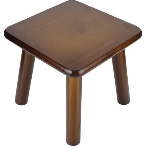 Tabourets en bois multifonctionnels pour la maison, petit banc mignon, siège enfant, meuble à monter soi-même (carré, marron noisette) (1/5)