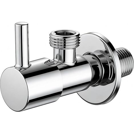 M22025-1/2 Robinet d'Arret de Régulation avec Poignée, Robinet Équerre (1/2" 1/2") pour Cuisine et Salle de Bains, Chromé (1/5)