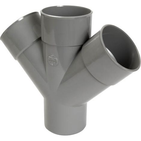 Nicoll – Culotte double parallèle 45° PVC mâle-femelle Ø100 – Raccord évacuation pour canalisations – Encombrement réduit – Classement feu NF-M1