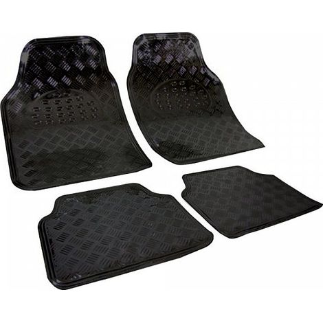 WOLTU Set Tappetini 4 pezzi in PVC Auto Universali Tappeto Antiscivolo Nero (1/5)