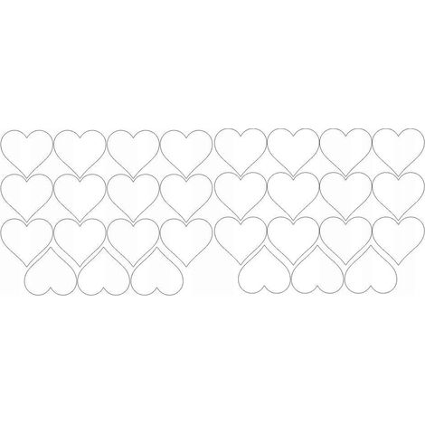Valentinstag-Herzaufkleber, 6 cm, 30 Stück, mattweiß