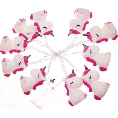 Lichterkette – 10 warmweiße LEDs – 1,5 m – Batteriebetrieben (AA) – Einhorn-Geburtstagsdekoration für Mädchenzimmer (1/5)