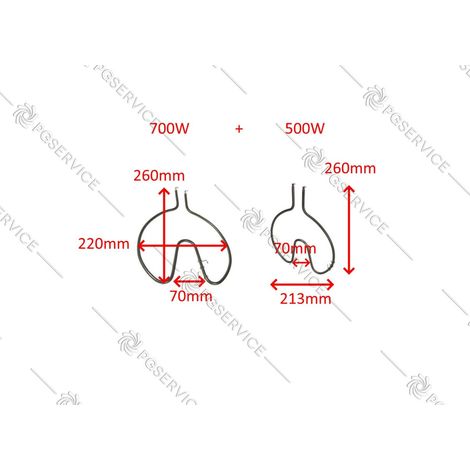 Ariete kit resistenze 500W 700W 220mm 115V forno cuoci pizza Da Gennaro 905 0905 (1/2)