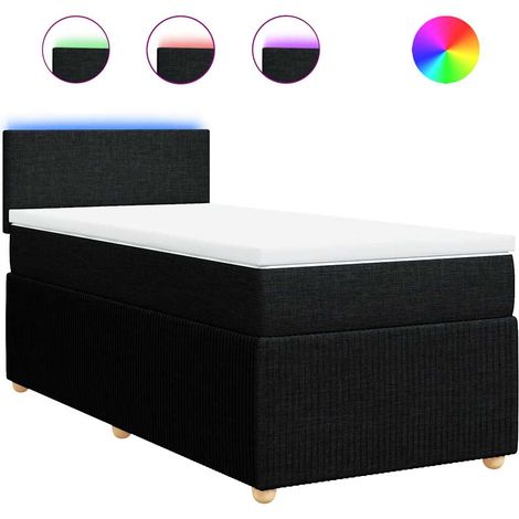 Maison Exclusive - Giroletto a Molle con Materasso Nero 90x200 cm in Tessuto