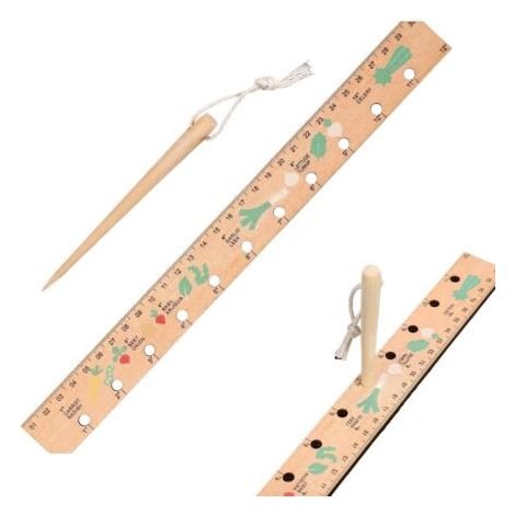 Règle De Plantation En Bois, Règle De Plantation En Bois Et Semoir Ensemble, Règle Pliable Pour Plantation De G-raines, Outil D'espacement DeSemis De Pl-antes, Outil DeSemis En Bois (1/5)
