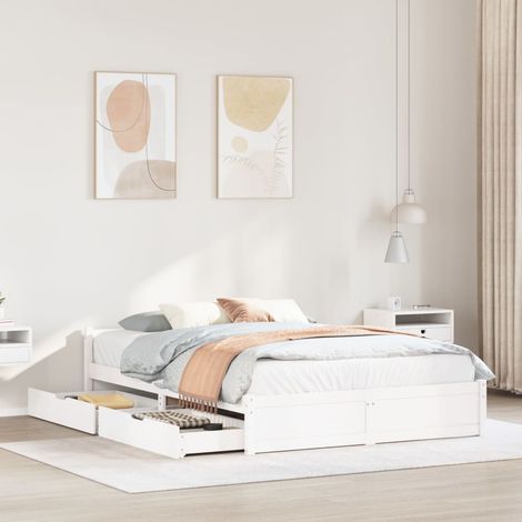 vidaXL Letto senza Materasso Bianco 120x200 cm Legno Massello di Pino (1/5)