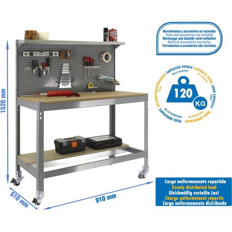 Simonrack Simonwork Mobile BT3 900 Tisch grau Holz 91 cm