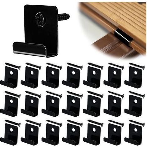 50 Pièces Clips de Fixation WPC Clips de Fixation Lame de Terrasse Composite Clip Caché Entrée Fixation Clips pour Lames Clips WPC en Acier Inoxydable avec Vis pour Terrasse en Composite (1/5)