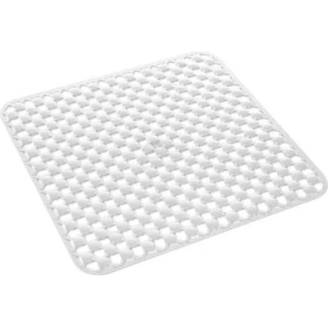 Alfombra Cuadrada Antideslizante Para Ducha Geo 53X53 Cm Blanca