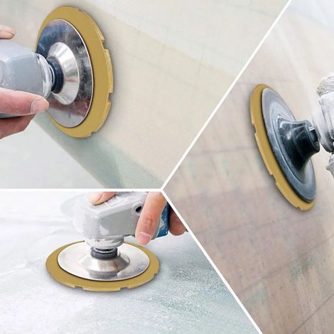 Disque de meulage diamanté 11,5 cm, double rangée, plateau abrasif pour béton, marbre et pierres, polissage (1/5)