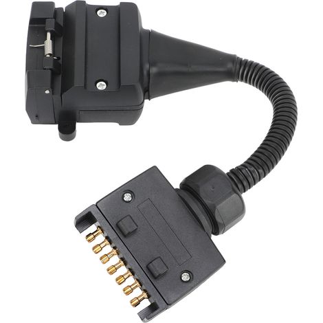 Adaptateur Remorque Prise Plate 7 Broches Mâle vers Douille Plate 12 Broches Connecteur Caravane (1/5)