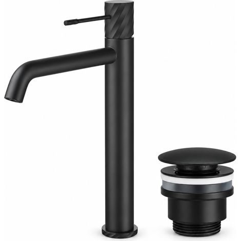 IMEX - Mitigeur de lavabo haut Bless avec bonde, Noir mat (1/5)