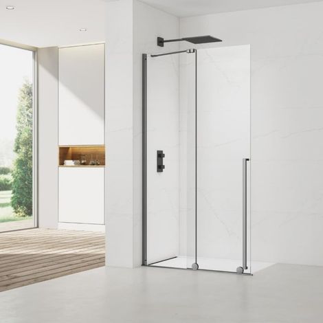 Swiss Aqua Technologies X-MOTION 120x200cm Cristal de vidrio® 8 mm anticalcáreo, con brazos y perfiles metálicos Gun (SATBWIXM120GM)