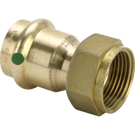Viega Verschraubung mit SC Sanpress 2263 flachdichtend in 22mm x G1 1/4 Rotguss, 367015
