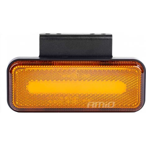 Lampada da segnapasso a LED OM-02-O rettangolare arancione amio-02376 (1/5)