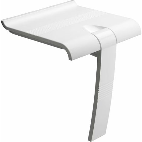 Siège de douche PMR PELLET Design escamotable blanc piètement aluminium époxy blanc