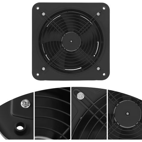 YISSALE-Wand-Abluftventilator, 220 V AC, 2850 m³/h, Haushalts-Abluftventilator, Abluftventilator, für Badezimmer, Küche, Garage, 35 x 35 x 13 cm (schwarz) (1/5)