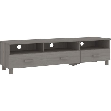 Mobile TV multimediale scaffale per televisione televisione buffet sala da pranzo soggiorno camera da letto HAMAR leggero 158 x 40 x 40 cm legno massello di pino grigio 020027632