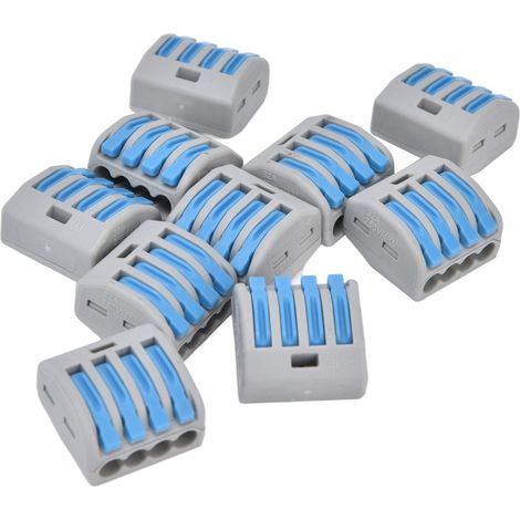Connecteurs de fils rapides 4 voies 25 pièces, bornes à levier compactes, épissage sans soudure, bleu (1/5)